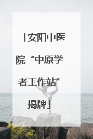 安阳中医院“中原学者工作站”揭牌